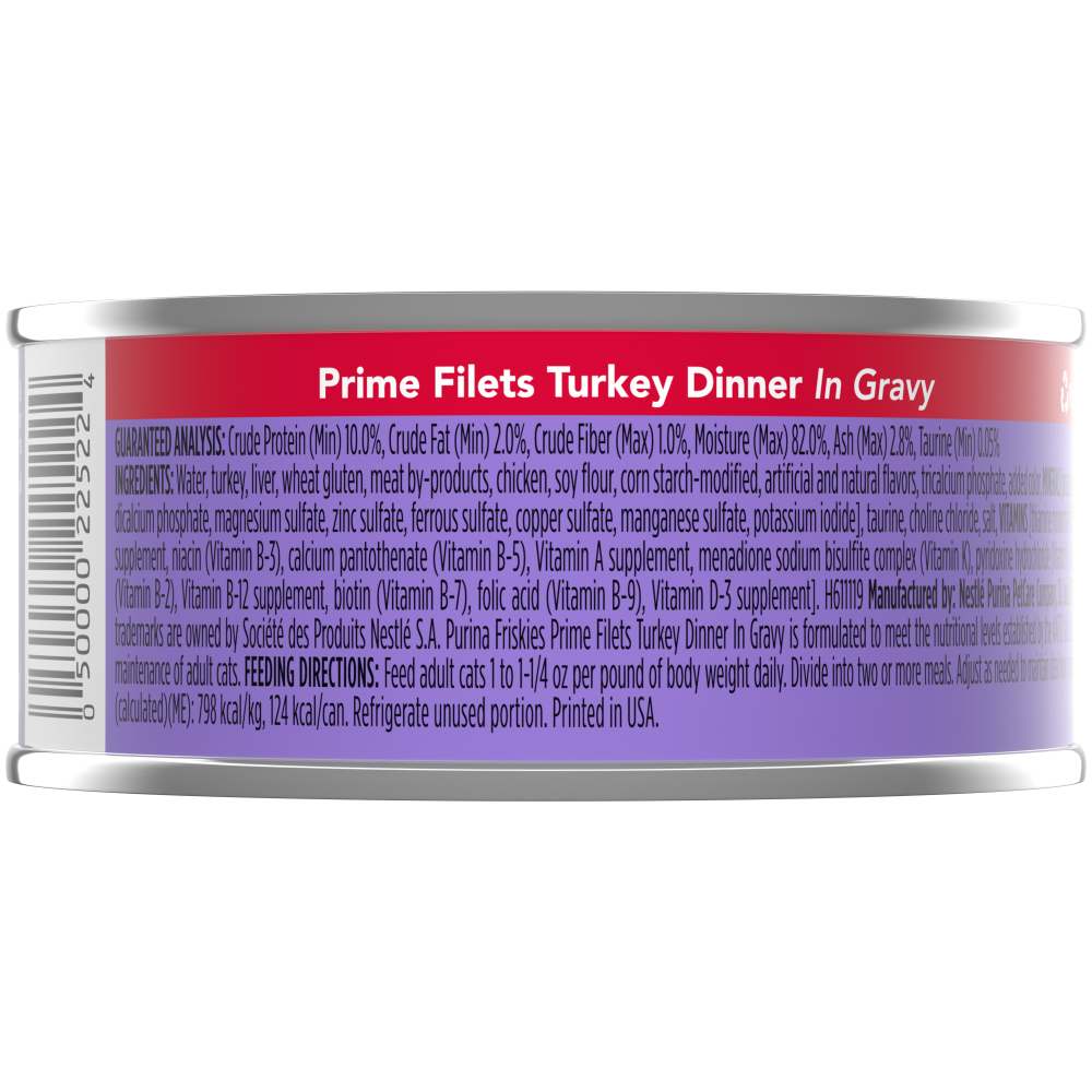 Friskies Prime Filets Turkey Dinner In Gravy Canned Cat Food