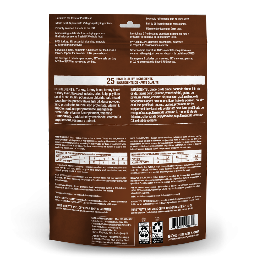 PureBites Cat Food Topper Turkey Recipe