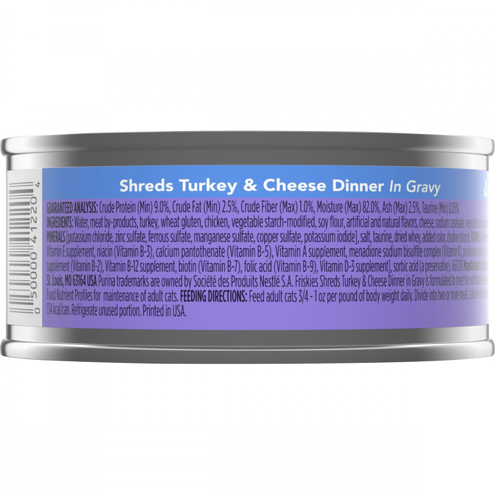 Friskies Savory Shreds Turkey And Cheese Dinner In Gravy Canned Cat Food