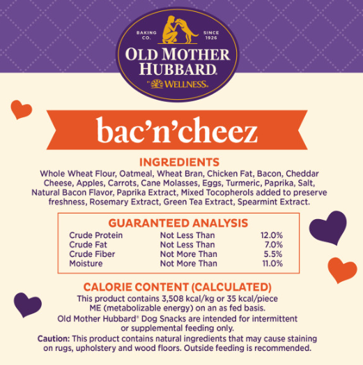 Old Mother Hubbard Crunchy Classic Natural BacNCheez Biscuits Dog Treats