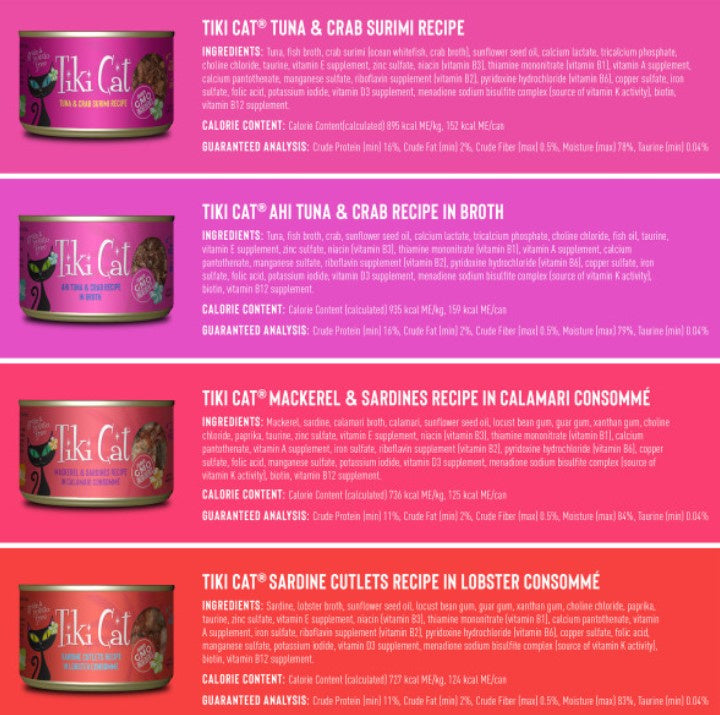 Tiki Cat Grill Wet Variety Canned Cat Food