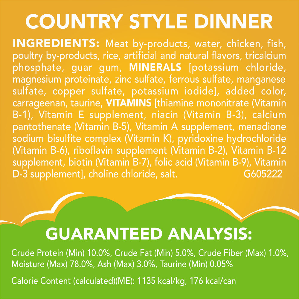 Friskies Pate Country Style Dinner Canned Cat Food