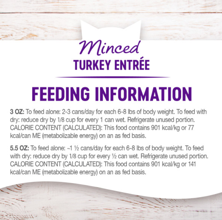 Wellness Grain Free Natural Minced Turkey Entree Wet Canned Cat Food