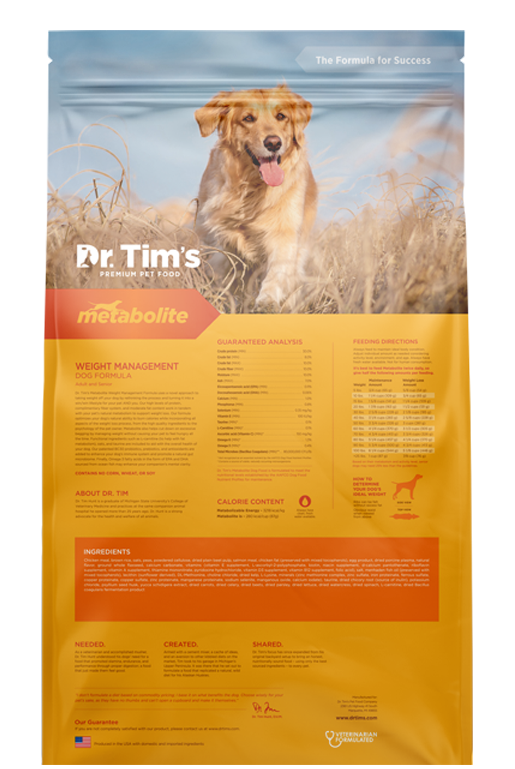 Dr. Tim's Metabolite Weight Management Formula Dry Dog Food