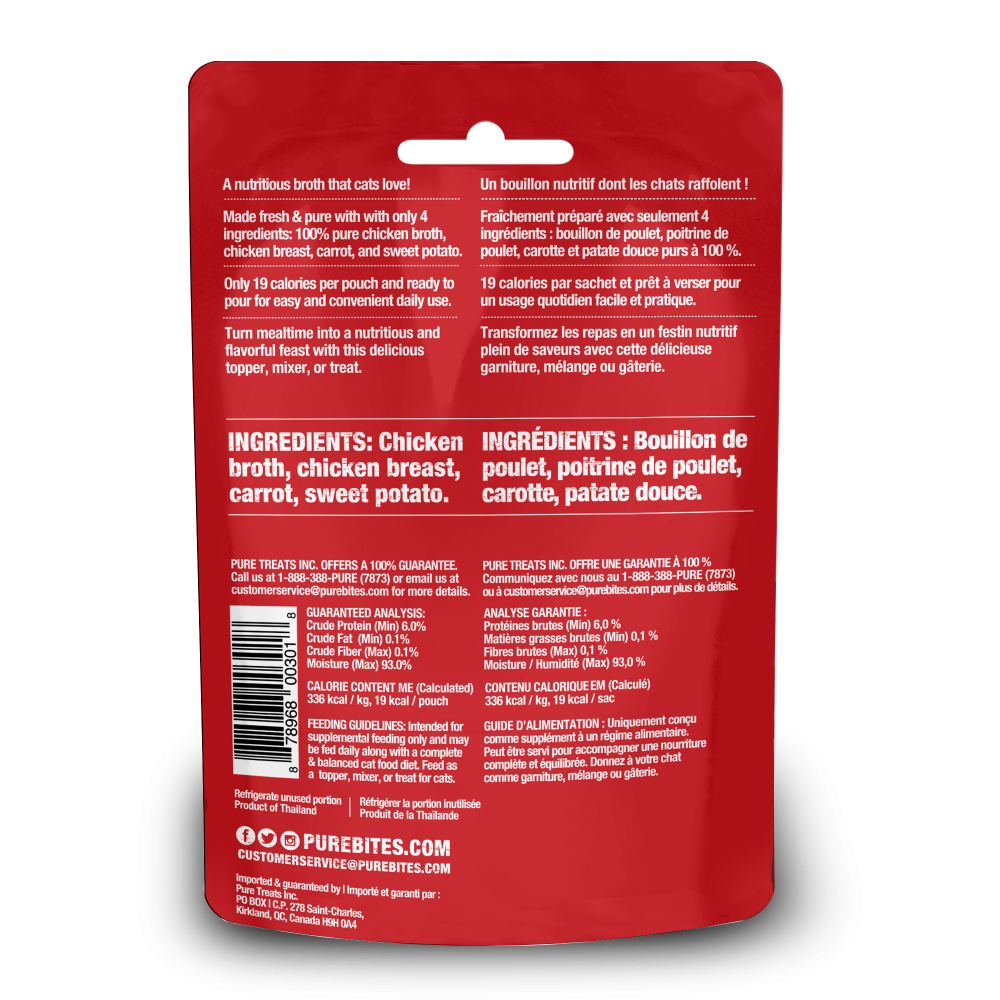PureBites Broths Cat Treat Topper Chicken & Vegetables
