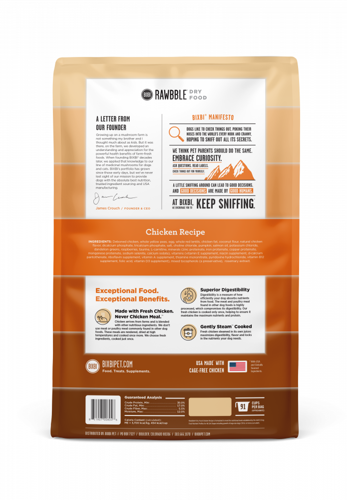 BIXBI Rawbble Kibble Grain Free Chicken