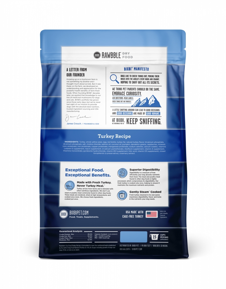 BIXBI Rawbble Kibble Grain Free Turkey
