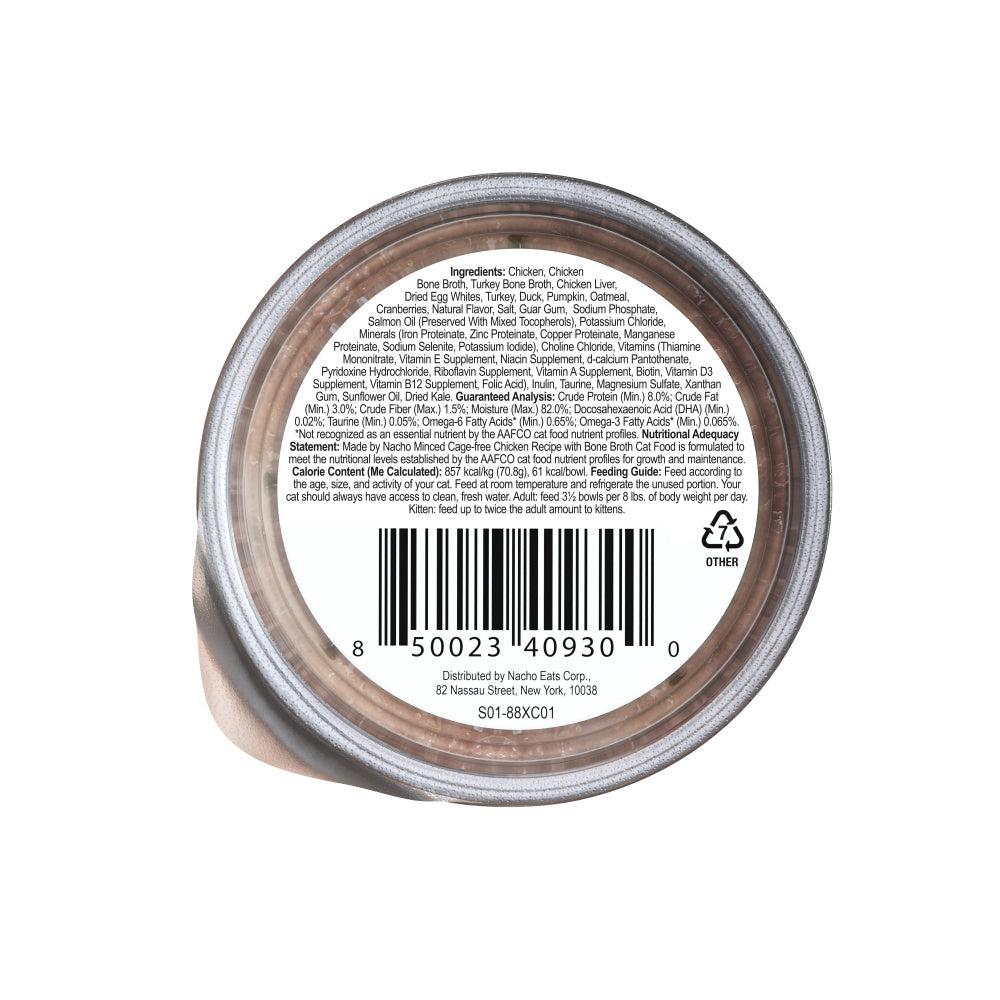 Made By Nacho Minced Cage-Free Chicken Recipe Cat Food With Bone Broth & Prebiotics