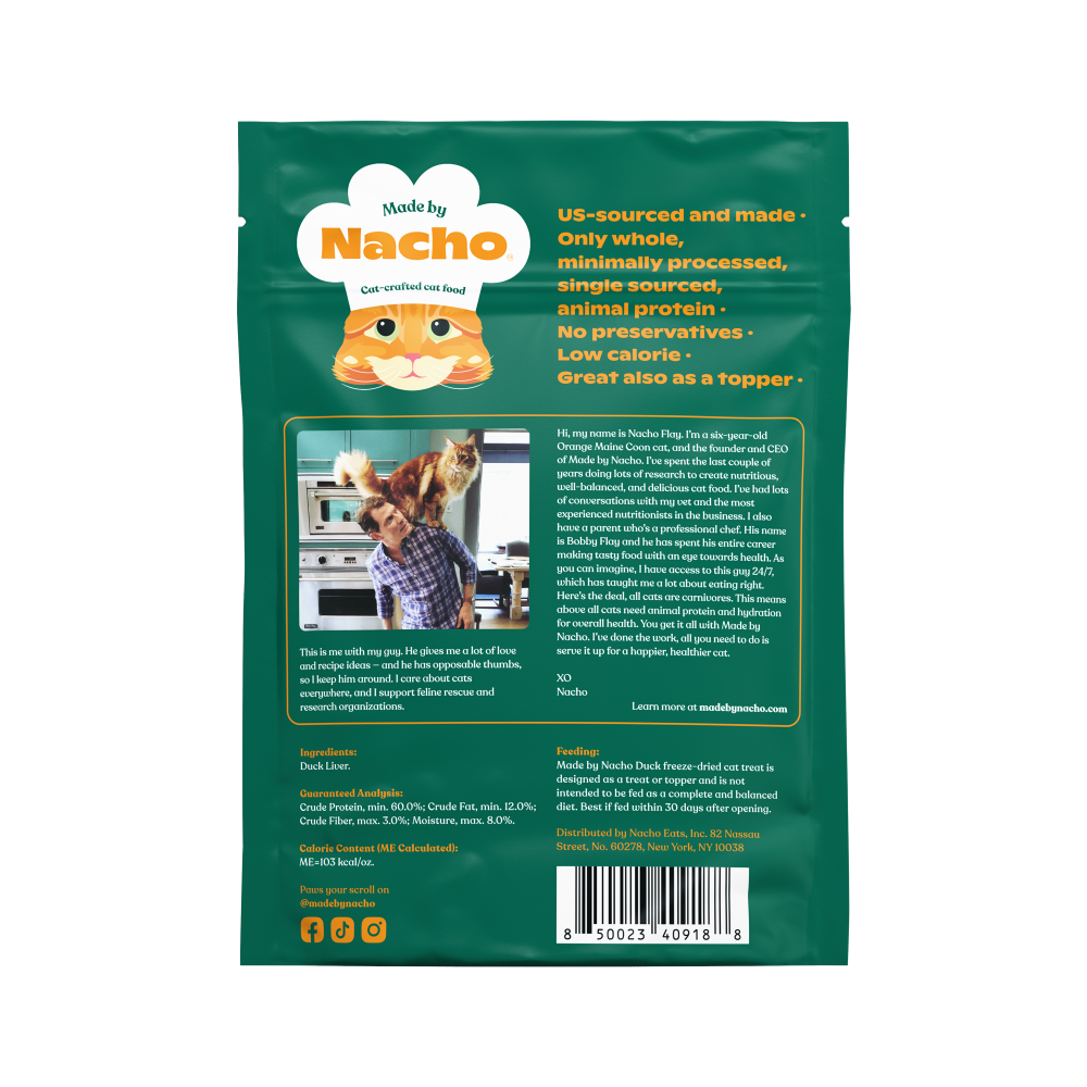 Made by Nacho Freeze Dried Duck Liver Cat Treats