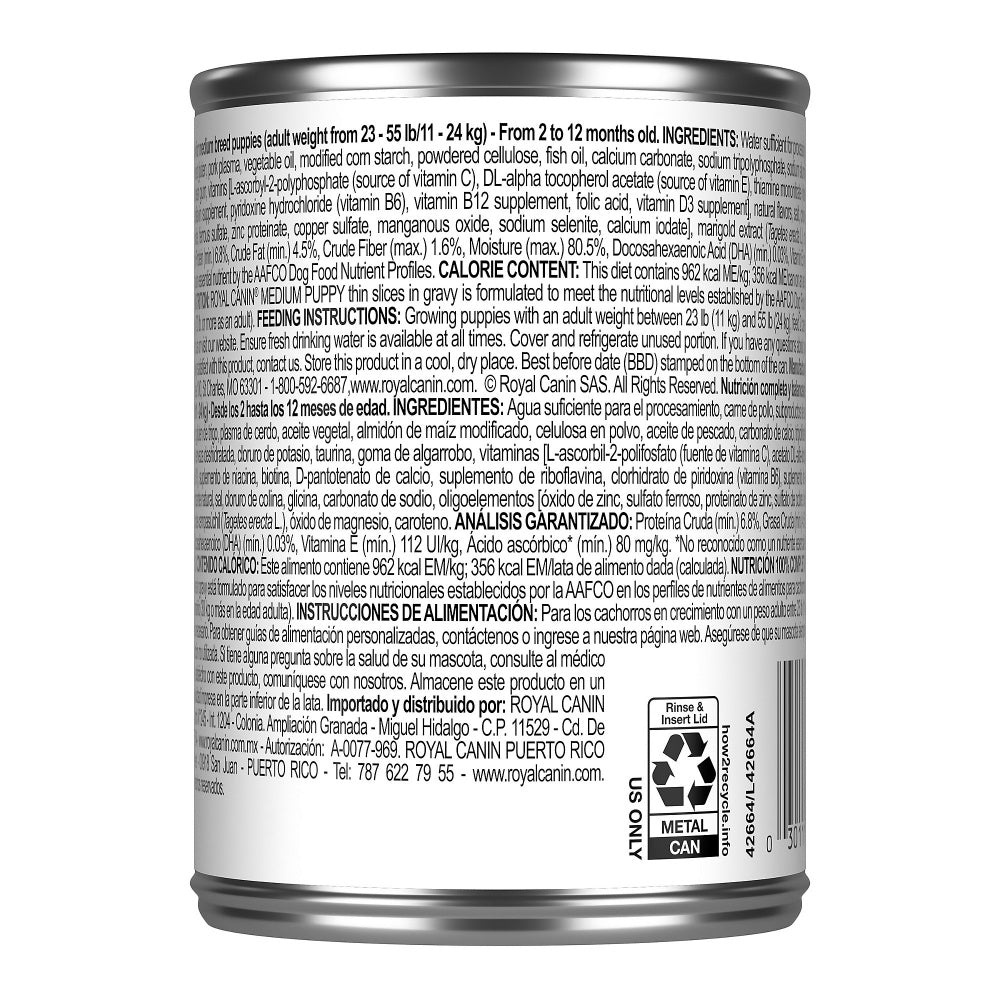 Royal Canin Size Health Nutrition Medium Puppy Thin Slices in Gravy Wet Dog Food