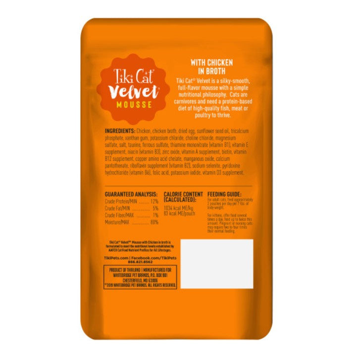 Tiki Cat Velvet Mousse Chicken Wet Cat Food Pouches