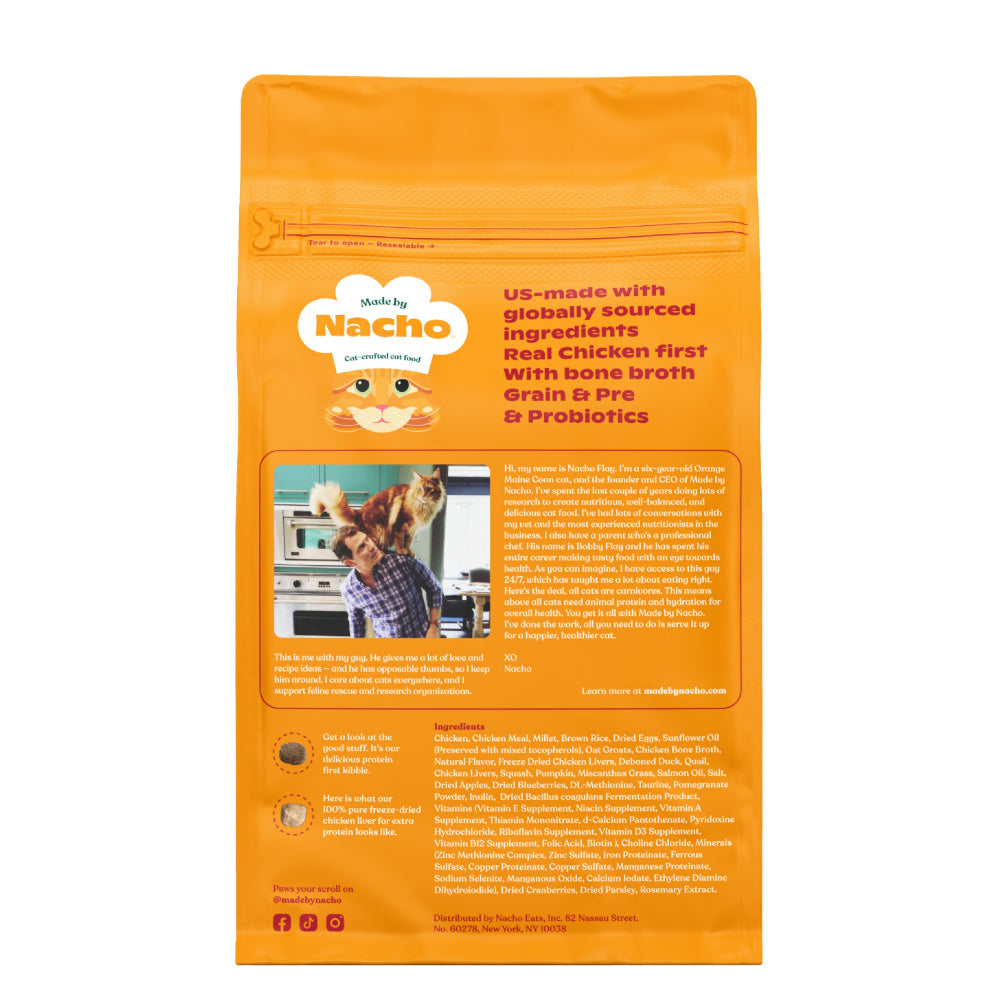 Made By Nacho Chicken & Duck & Quail Kibble with Freeze Dried Raw Inclusions
