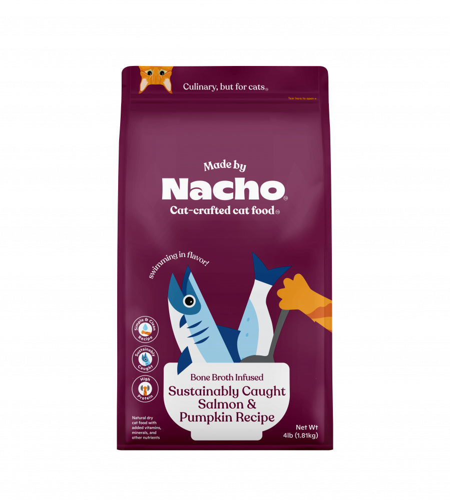 Made by Nacho Salmon & Whitefish & Pumpkin Kibble with Freeze Dried Raw Inclusions