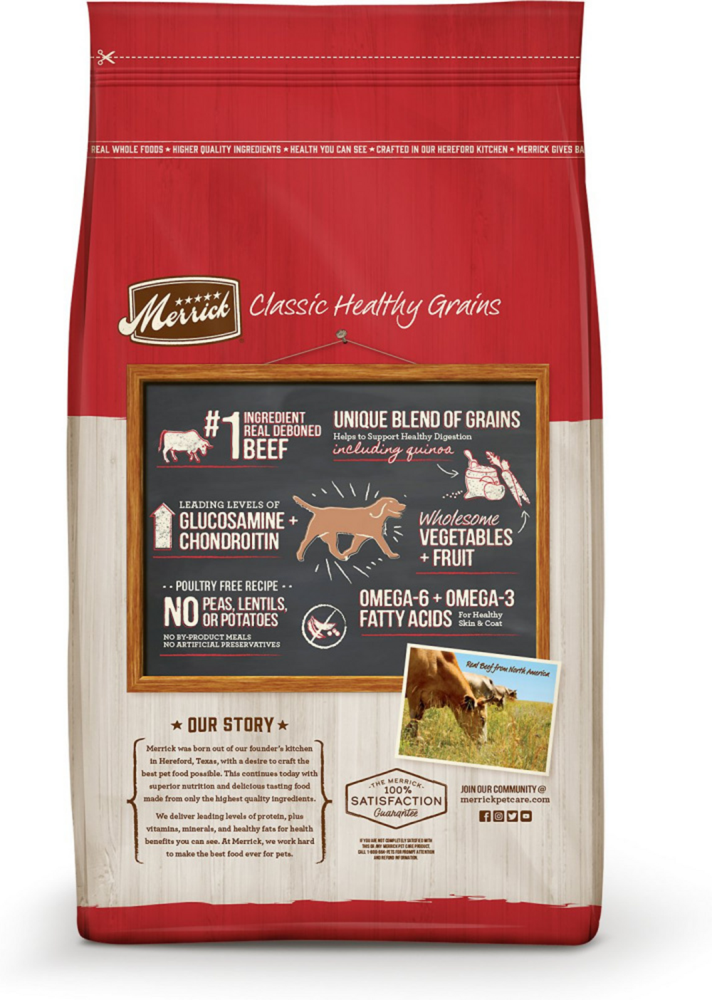 Merrick Healthy Grains Premium Adult Dry Dog Food, Wholesome And Natural Kibble With Beef And Brown Rice