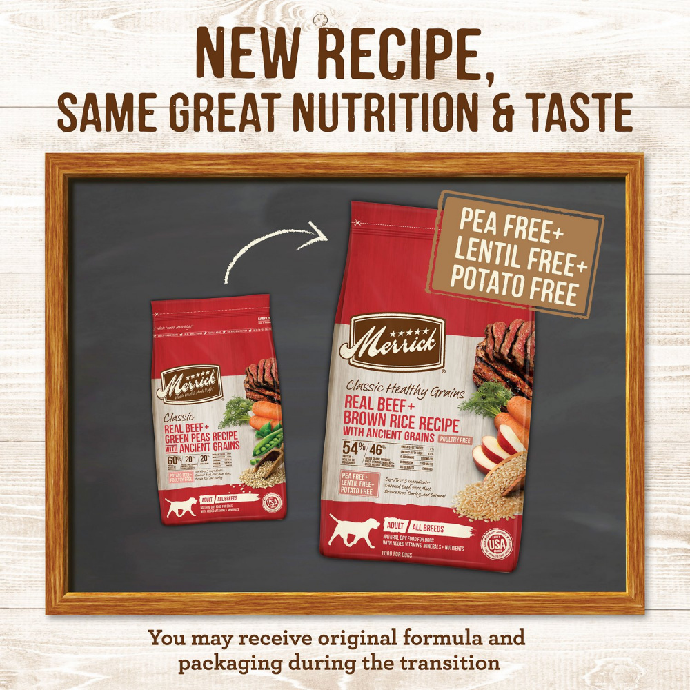 Merrick Healthy Grains Premium Adult Dry Dog Food, Wholesome And Natural Kibble With Beef And Brown Rice