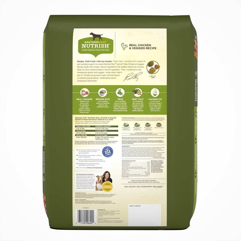 Rachael Ray Nutrish Natural Chicken & Veggies Recipe Dry Dog Food